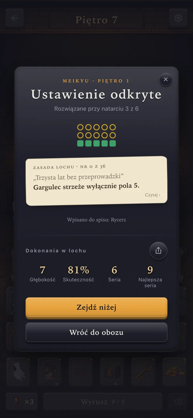 Meikyu na iPhonie: rozwiązane piętro, nowa zasada i statystyki postępów