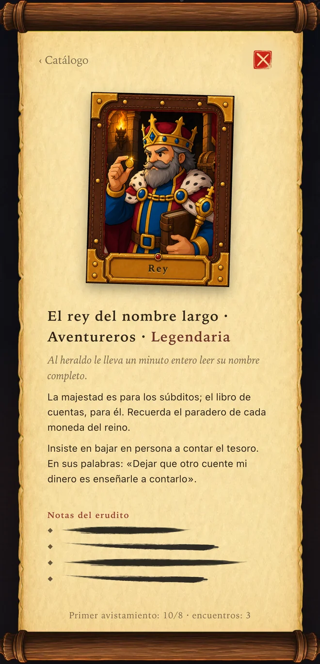 Página del Códice sobre pergamino: retrato y expediente del morador arriba, notas del erudito abajo, y las reglas sin descubrir aún en manchas de tinta