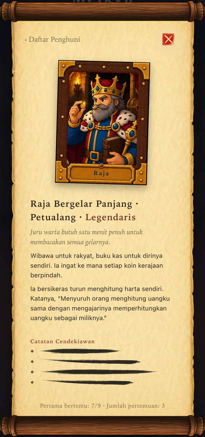 Halaman Kitab Bawah Tanah: potret, berkas, dan catatan; aturan yang belum ditemukan masih tertutup